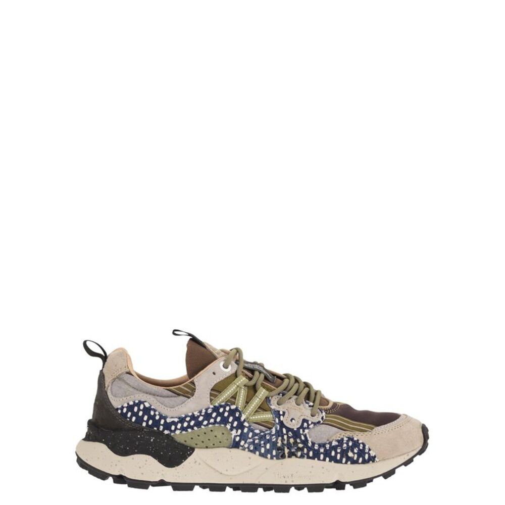 Flower Mountain Unisex Yamano 3 - Sneakers In Suede And Technical Fabric